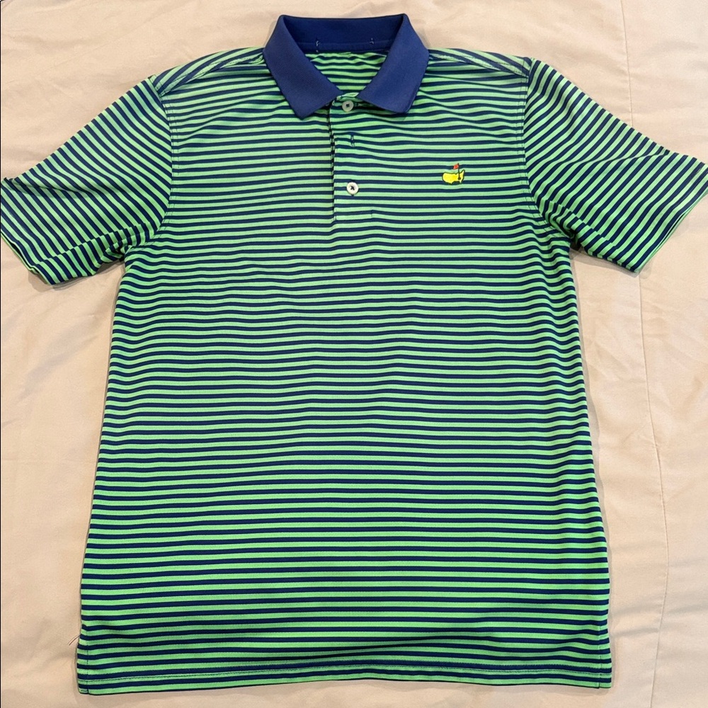 Classic Striped Polo Shirt in Green and Blue